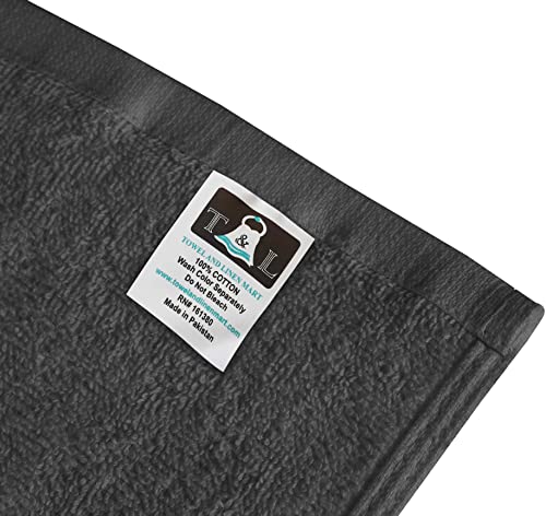 Towel and Linen Mart Grey Salon Towels, Pack of 12 (Not Bleach Proof, 16 x 27 Inches) Highly Absorbent Towels for Hand, Salon, Gym, Beauty, Spa, and Home Hair Care (Grey) 12 Pack - color: Grey
