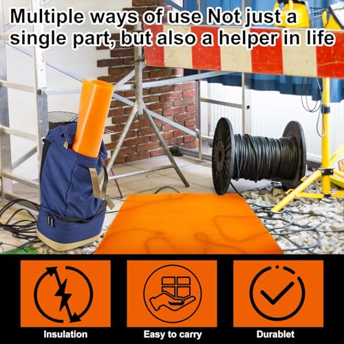 1 Pcs 20" x 20" Electrical Insulating Rubber Mat, 0.12" Thick Dielectric Safety Mat Rated for 1000v, Non-conductive Rubber Blanket for Electricians, Electrical Panels, Industrial Workstations - color: Orange, size: 20" X 20" X 0.12"