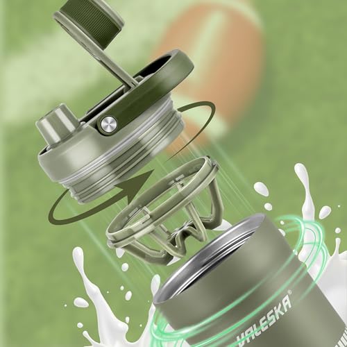 VALESKA Shaker Bottle for Protein Mixes with Storage | 24oz Insulated Stainless Steel Protein Shaker, BPA Free, Leak Proof, Dishwasher Safe, Perfect for Protein Shakes and Pre Workout | Green - color: Green, size: 24 Ounces