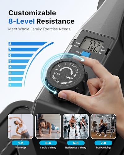 Sitting Under Desk Elliptical Machine, Leg Exerciser While Sitting for Seniors, Seated Pedal Exerciser, Quiet & Portable Pedal Exerciser with 8 Resistance Levels, Work from Home Fitness - style: Classic Black Pro