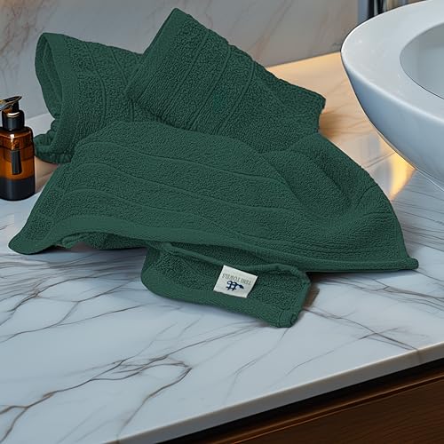 Tens Towels Pack of 6 Hand Towels, 100% Cotton, Lighter Weight, Quick to Dry, 16 x 28 Inches, Super Soft & Absorbent, Perfect for Bathroom & Kitchen (Hunter Green) - color: Hunter Green