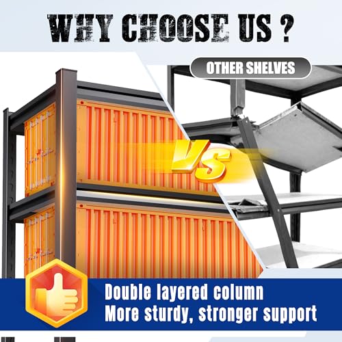 71"H-32"W-14"DGarage Shelving-5 Tier Garage Storage Shelves,Adjustable Heavy Duty Metal Shelving Unit and Storage Large Rack,Utility Steel Shelf For Warehouse Industrial Pantry Basement Organizers - size: MDF/32"Wx14"Dx71"H