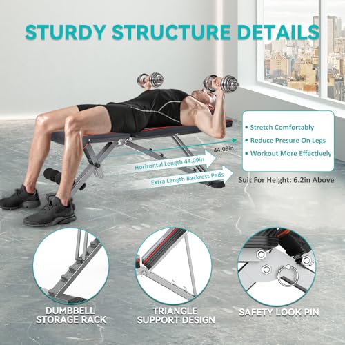 Adjustable/Foldable Weight Bench, 660LBS Home Gym Workout Bench Lifting Sit-up Exercise Bench for Bench Press - color: Black