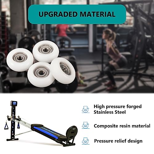 Total Gym Replacement Set of 4 Wheels/Rollers for Models 2000, 3000, Some 3000 XL, and a Few Very Early XL(White)