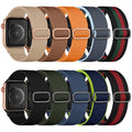 Maledan 10 Pack Stretchy Bands Compatible with Apple Watch Band 38mm 40mm 41mm 42mm 44mm 45mm 46mm 49mm Women Men,Soft Nylon Braided Strap Wristband for iWatch Series Ultra 11 10 9 8 7 6 5 4 3 2 1 SE - color: Black/ZWalnut/Caramel/Soft Orange/BlackRed/Bla