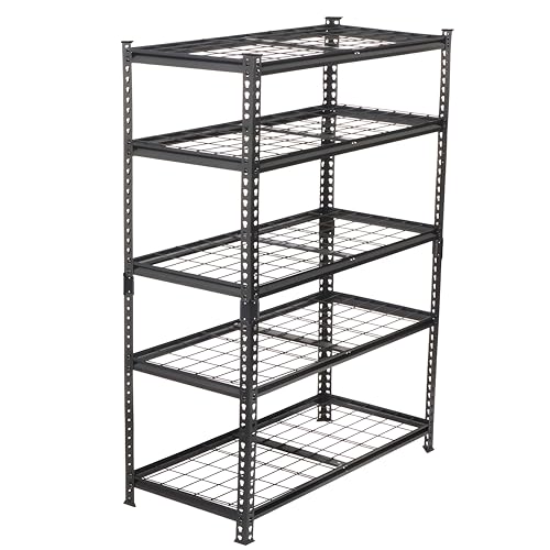 5-Tier Heavy-Duty Storage Shelves, 2250 LBS Load Steel Shelving Unit, Adjustable Boltless Garage Shelving, Sturdy Organizer for Garage, Kitchen, Gym, Shed (Black, 36''W x 18''D x 72''H) - size: 36''W x 18''D x 72''H