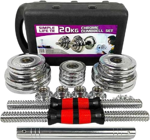 Adjustable Dumbbell Set 44lb/66lb/110lb Home Weight Lifting Professional Dumbbell for Body Workout Home Gym with Carrying Bag Silver - size: 44 lbs