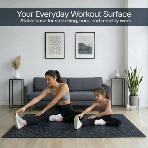 Flooring Inc's 1/4" Thick Tough Rubber Flooring Roll | Flexible Recycled Rubber Floor Mats for Home Gym | Heavy Duty Rubber Mat for Home Gyms, Sheds, Horse Stall Mat or Trailer - color: Blue, size: 48"L x 36"W x 0.3"Th