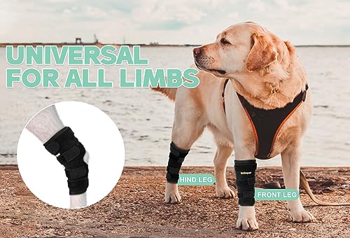 Dog Leg Brace for Rear Hock Joint, Compression Wrap Strong Support Back Leg for Canine Torn Acl & Ccl, Hind Ankle Injury and Sprain Heals, Keeps Warm and Stability for Arthritis (M) - size: M-Left