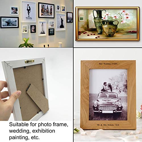 50 Pack Small Sawtooth Picture Hangers Steel Picture Hangers Picture Frames Hangers with Screws Picture Hang Solutions, for Hanging Clock Paintings Artwork Picture Frame Hook Photos(Gold) - color: Small Gold -50 Pack
