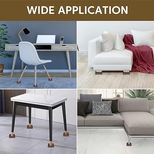 Furniture Pads Rubber Furniture Caster Cups, Anti-Sliding Bed Stopper Floor Protectors with Grip, 3x3 Square Non Slip Furniture Pads - Protect Any Flooring (Brown, 8 Pack) - size: 3" x 3" (Set of 8)-Square