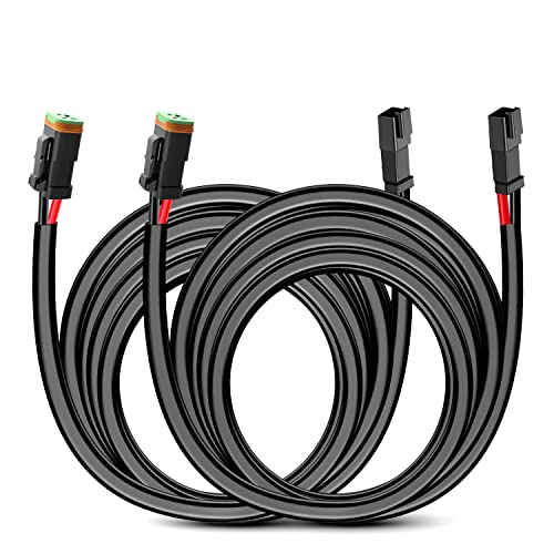 Nilight 2 PCS 16AWG 10 Feet Wiring Harness Extension Kit, Extended Plug and Play 2-pin Socket DT Connector Wire Cord for Offroad LED Light Bar Driving Fog Boat Work Lights - size: 16AWG -10FT 2Pin DT