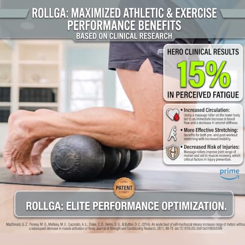 Rollga PRO - High Density Foam Roller for Exercise & Back Pain, 18 inches | Patented Grooves Protect Spine & Bone, Bumps Reach Deeper, Design Mimics Hands-On Massage, Increase Flexibility 22% - color: Orange