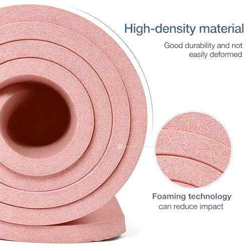 Gruper Yoga Mat Non Slip NBR Extra Thick Yoga Mat, 72"L x 32"/24"W x 0.6"/0.4"TH (185cm x 80cm/61cm x 15mm/10mm), Anti-Tear Exercise Mat with Carrying Strap and Bag, Workout Mats for Yoga, Pilates - color: Pink, size: 72 x 24 x 0.4 inches