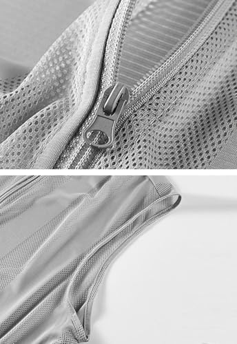 Flygo Men's Summer Casual Lightweight Breathable Mesh Cycling Travel Zip Vest - color: 02 White, size: X-Small