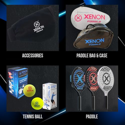 Vector Light Max Platform Tennis Paddle by Xenon Paddle, Oversize Head, Even Balance Point, Handle Weighted, Softer Foam Core, Power and Control, 4” Grip