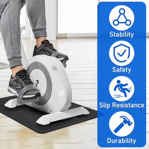 TOBWOLF Non-Slip Workout Mat for Ellipse Leg Exerciser, Ellipse Machine Mat, Exercise Mat for Under Desk Ellipticals, Suitable for Electric Seated Foot Pedal Exerciser, Stability & Floor Protection - color: Double-Sided Non-Slip