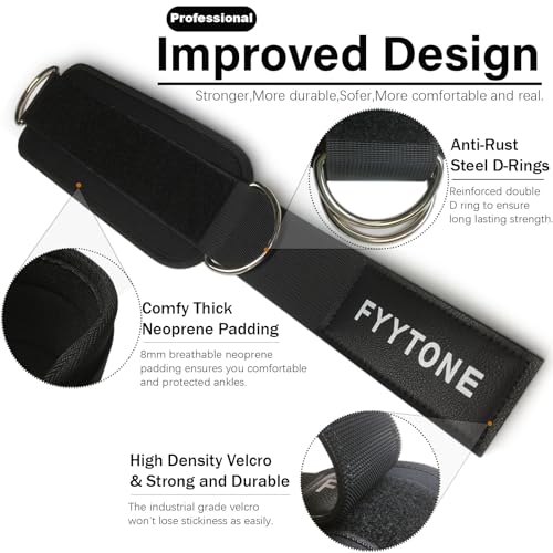 Ankle Resistance Bands with Cuffs - Workout for Gym&Home, Glute Butt Exercise Equipment,Ankle Weights for Lower Body, Shaping the Perfect Butt - color: Black