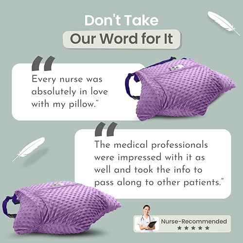 MOYOAMA Hysterectomy Pillow Post Surgery – Form-Fit Support Shield with Secure Straps, 2 Pockets, & Cozy Muff – After Hysterectomy Recovery Must-Haves, Post-Op C-Section Pillow Post Surgery Gifts - color: Majestic Violet