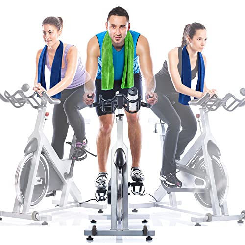 Hosuly 30 Pack Cooling Towels, 40"x12" Ice Breathable Soft Chilly Sweat Rag Microfiber Workout Rags for Gym Cooling Towels for Neck and Face for Yoga Golf Sport Running - color: Bright Green, Dark Blue