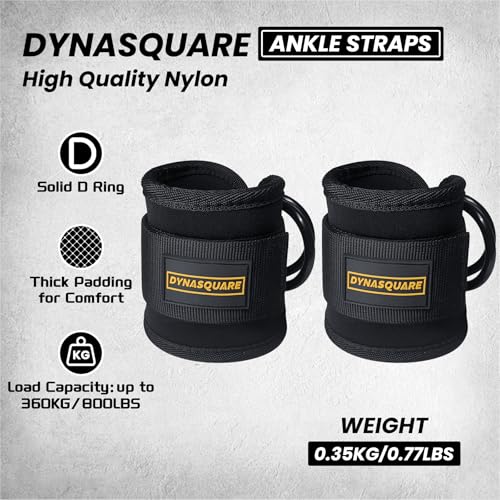 Cable Attachments for Home Gym, Made of Heavy Duty Solid Steel, LAT Pulldown Attachment, Weight Machine Accessories, Straight Pull Down Bar, Tricep Rope, Exercise & Double D Handle - style: Set of 4 with Ankle Straps
