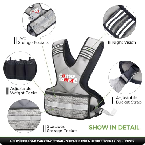 Adjustable Weighted Vest for Men Women, 4-10lb/12-18lb/20-32lb Vest with 6 Ironsand for Weights Running Workout and Training, Adjustable Body Weight Vest Exercise Set for Running, Walking - color: Grey, size: 12-18 lb