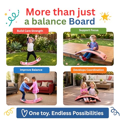 Platports Sensory Balance Board for Kids – ADHD Focus, Calm & Motor Skill Development | Indoor Montessori Play | Durable Non-Wood Wobble Board