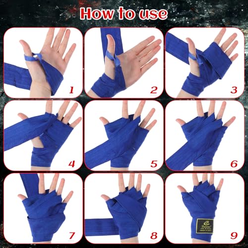 10 Pairs Boxing Hand Wraps Bulk, 98 Inches (2.5 Meter) Hand Wraps for Boxing, Non-Elastic Polyester Martial Arts Wrist Wrap for Men & Women, Kickboxing, Muay Thai, MMA Training (Multicolor)