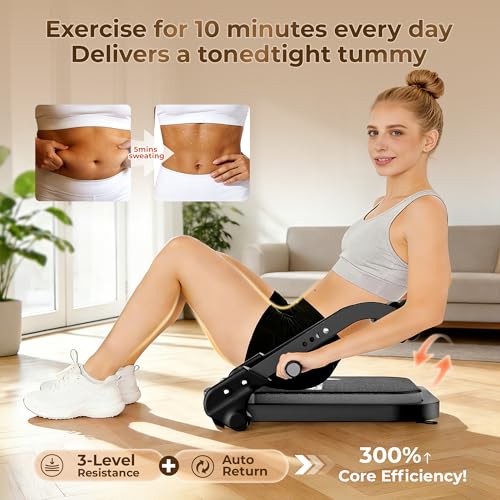 Ab Machine,Sit Up Exercise Equipment& Core Machine,Adjustable Ab Trainer with 3 Resistance Levels and Removable Auxiliary Handle,perfect for home workouts and those looking to lose weight - color: Grey