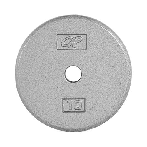 CAP Barbell Standard 1-Inch Cast Iron Weight Plates - Singles & Sets | 1.25-50 lbs | Multiple Options - color: Gray, size: 10 lb - Single