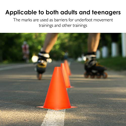 REEHUT 7.5 Inch Plastic Sport Training Traffic Cone (Set of 12, Orange)