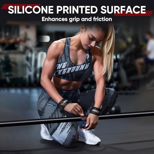 Weight Lifting Straps for Weightlifting, Lifting Wrist Straps Gym, Deadlift Strap, Anti Slip Silicone Weightlifting Strap Men Women Powerlifting, Strength Training - color: Black, size: 1 Pair