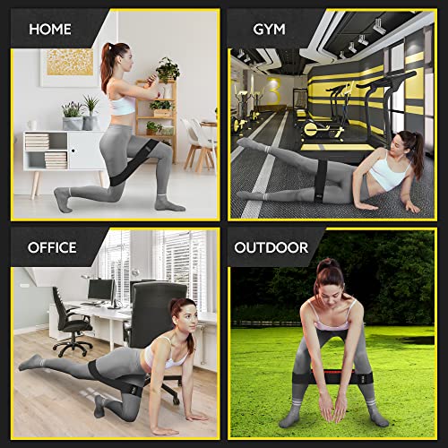 Tribe Lifting Resistance Bands for Working Out - 3 Pack Fabric Workout Bands for Women and Men - Booty Bands for Legs and Glute - Non Slip Exercise Bands Set for Squat Hip Thigh - color: Black