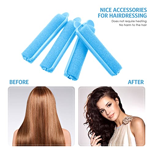 Syhood 43 Pcs Foam Sponge Hair Rollers Women 0.59 Inch Soft Sleeping Curlers Flexible Sponge Curler Tool and Rat Tail Comb for Hair Styling Hairdressing Overnight Curl and Volume(Dark Blue) - color: Dark Blue