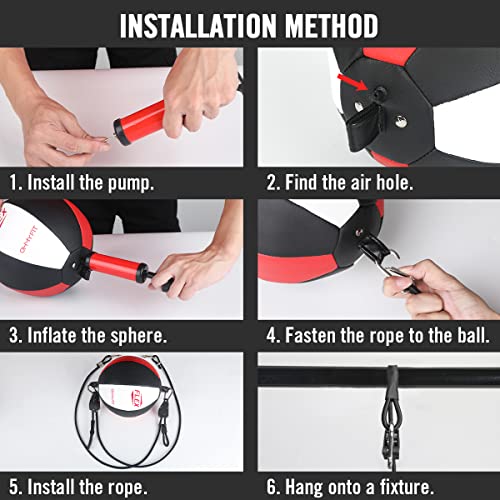 Flex Double End Punching Bag - Bungee Cords w/Special Flex Adjustable System - Durable Bladder Speed Bag - Boxing Training Equipment for Adults - Home Gym Accessories - style: Elliptical