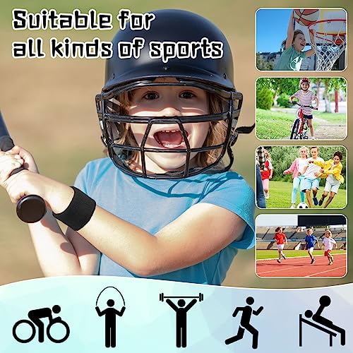 Lounsweer Wrist Sweatbands Bulk for Kids Adult Teams Sweat Bands Sports Wristband Athletic Neon Sweatbands for Football Basketball Tennis Running Gym Party Gifts - color: Black