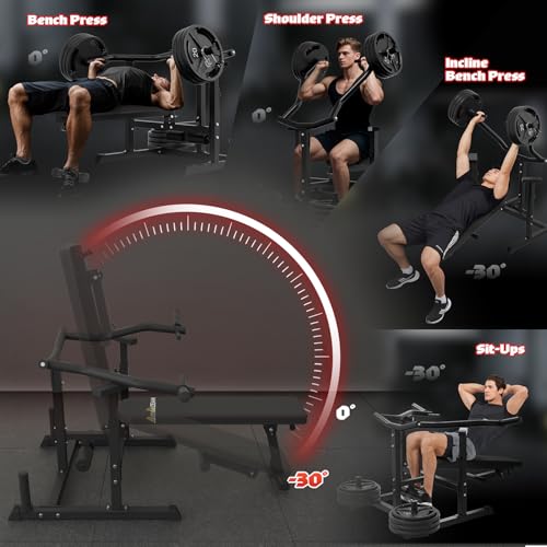 Chest Press Machine, 2"*2" Chest Workout Equipment with Independent Converging Arms Adjustable Incline Bench for Chest & Arms, AB Workouts, Shoulder - color: Black