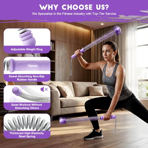 Adjustable Weights Cordless Battle Ropes,Portable Ropeless Battle Ropes for Home Gym with Storage Bag, Weighted Exercise Equipment for Low-Impact Workout, Strength & HIIT, for Men & Women - color: purple
