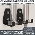 Synergee Wall Mounted Barbell Holder – Heavy Duty Gym Accessory Rack - color: b) Double Bracket Kit