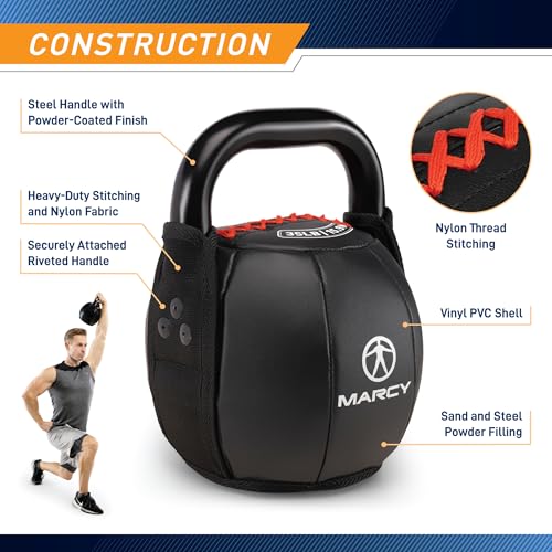 Marcy Strength Training Soft Kettlebell with Handle for Weightlifting, Conditioning, Strength and core Training 10 lbs - 40 lbs - style: Rouge - 10 LB