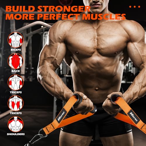 HOXWC Cable Handles Gym Equipment, Heavy Duty Resistance Band Handles, Replacement Exercise Handles for Cable Machine, Pulley System, Strength Trainer, Pull Down Workout, Home Gym Cable Attachments - color: 1-Orange