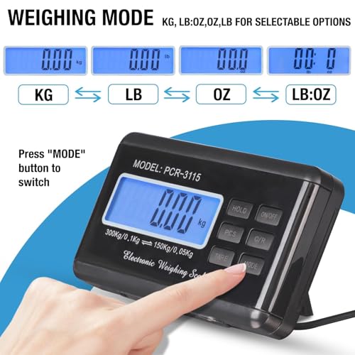 SurmountWay Shipping Scale 660lbs LCD Digital Platform Heavy Duty Portable Stainless Platform for Postal Shipping Scale Industrial Floor Scale W/ 14"X 12" - size: 660lb
