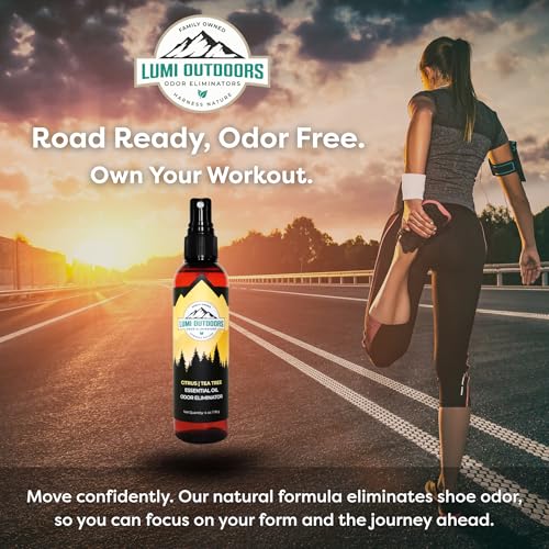 Lumi Outdoors Natural Shoe Deodorizer Spray & Odor Eliminator - Fresh Citrus Tea Tree Essential Oil Odor Eater - style: 1 Pack - Citrus Tea Tree