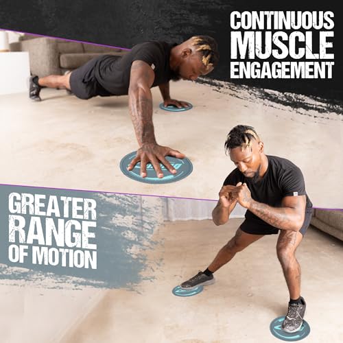 Gliding 9” Sliders for Working Out on Hardwood/Tile Floors, 1 Pair 4 Videos | The Original Exercise Sliders Disc for Full Body Fitness, Pilates, Core, Physical Therapy and Resistance Workouts - color: Grey (Hardwood)