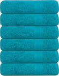 KAHAF COLLECTION 100% Cotton Bath Towels, 24x48 Pack of 6 Towels, Quick Dry, Highly Absorbent, Soft Feel Towel, Gym, Spa, Bathroom, Shower, Pool, Luxury Soft Towels (Teal, KC-2448-6-TEAL) - color: Teal, size: 24x48 - 6 Pack