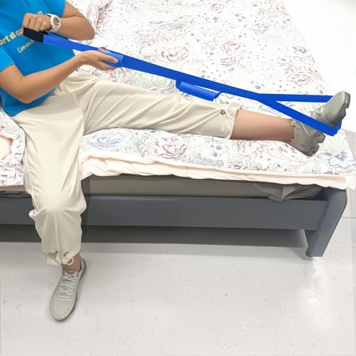 42 Inch Leg Lifter,Leg Lifter After Hip Replacement with Large Foot Loop,Mobility Aid for Disables and Elderly,Leg Lifter Strap for Knee Replacement Recovery Aids(Blue) - color: Blue