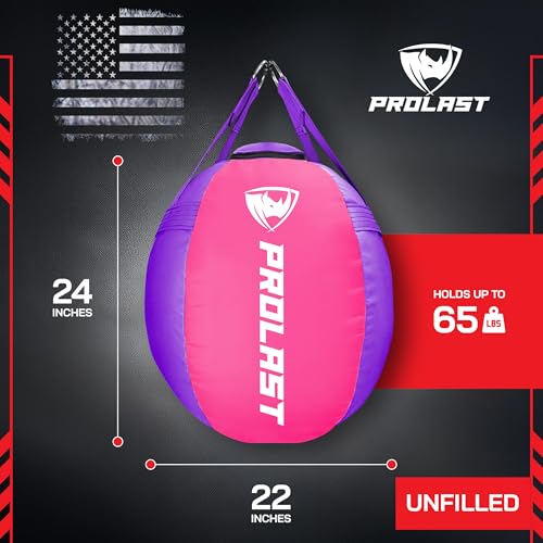 Wrecking Ball Heavy Boxing Punching Bag for Women, Hook and Uppercut, Body Snatcher, MMA, Muay Thai, Strength Training Equipment - color: Pink / Purple, size: Unfilled