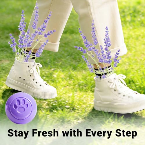 STRN Sneaker Deodorizer Balls 8 Packs Lavender Scent Shoe Odor Elimination, Scented plastic ball, Long-lasting Freshness Shoe Deodorizer for Sneakers Gym, Bags, Cars and Small Spaces