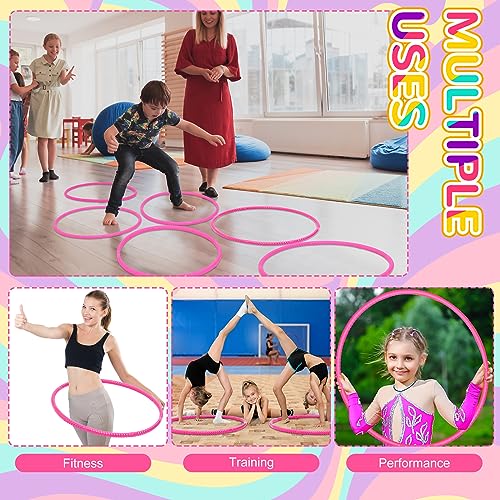 Shappy 6 Pcs Exercise Hoop Detachable Adjustable Plastic Toy Playground Toys Colored Hoop Circles for Teens Games Gymnastics Dog Agility Equipment Party Decor - color: Pink, size: 20 Inch