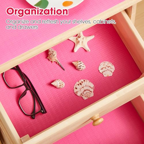 Drawer and Shelf Liner, Non-Slip Kitchen Cabinet Liners Non-Adhesive Thick Strong Grip Waterproof Washable Mats Protect Dresser Shelves Cupboard Bathroom Cabinets, Fuchsia, 12 in X 10 FT - color: Fuchsia, size: 11.8"W x 118"L